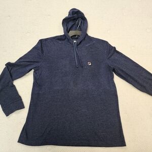 Fila Men's Lightweight Navy Blue Hoodie Large Minimal Logo